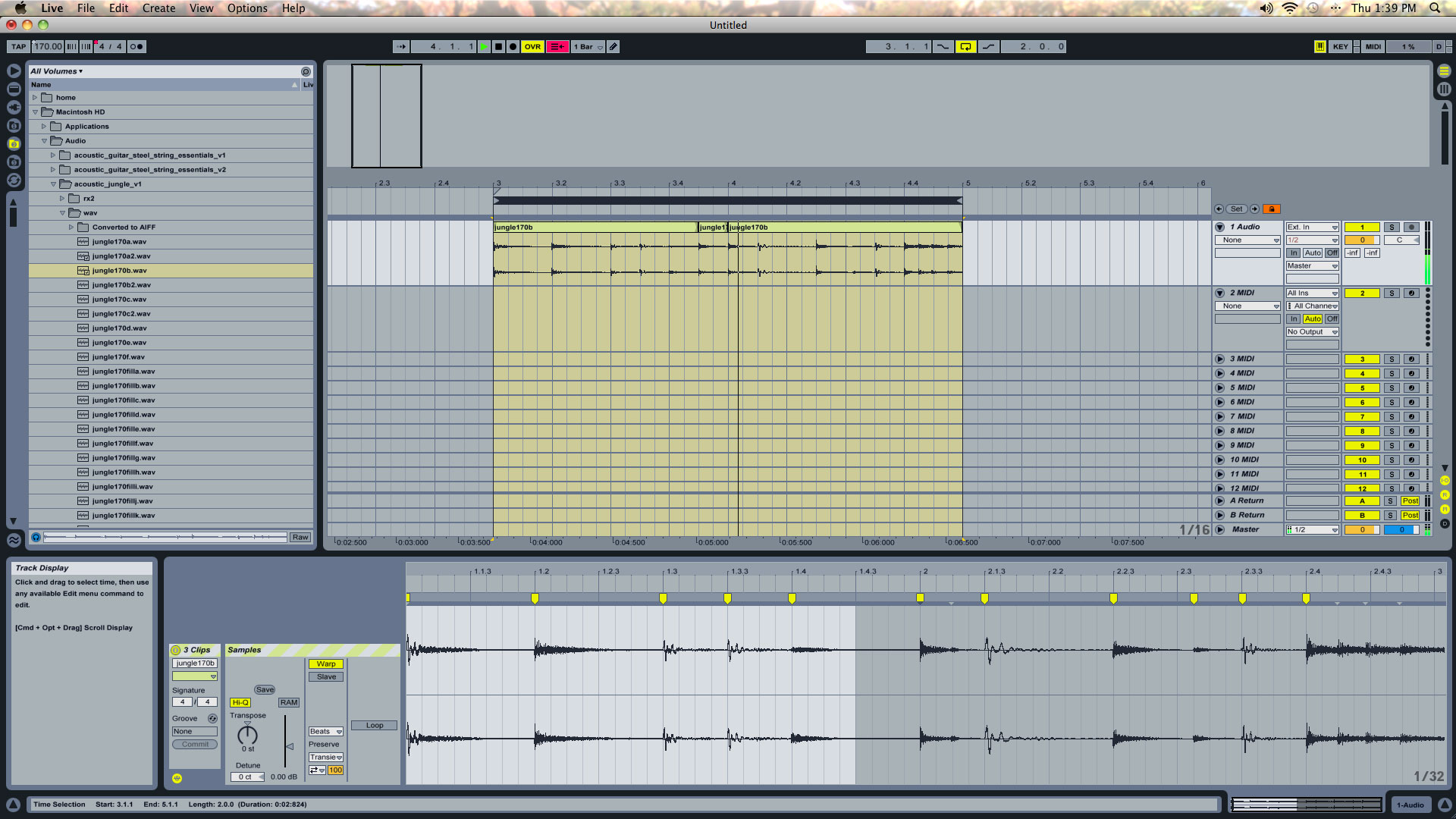 Re-Sequenced Drum Loop in Ableton Live