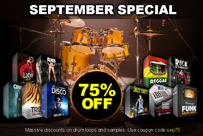 Drum loops and Srum Samples in the September Sale